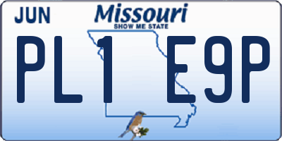 MO license plate PL1E9P