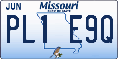 MO license plate PL1E9Q