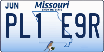 MO license plate PL1E9R