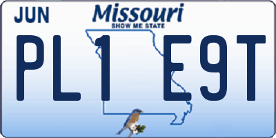 MO license plate PL1E9T