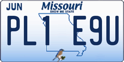 MO license plate PL1E9U