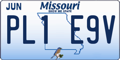 MO license plate PL1E9V