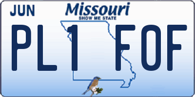 MO license plate PL1F0F