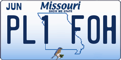 MO license plate PL1F0H