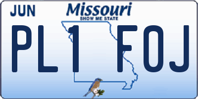 MO license plate PL1F0J