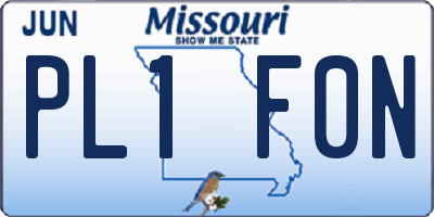 MO license plate PL1F0N