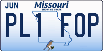 MO license plate PL1F0P