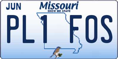 MO license plate PL1F0S