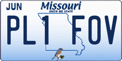 MO license plate PL1F0V