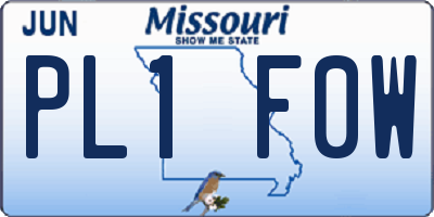 MO license plate PL1F0W