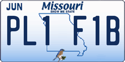 MO license plate PL1F1B