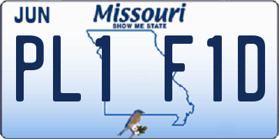 MO license plate PL1F1D