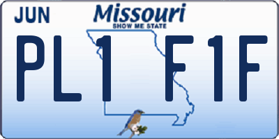 MO license plate PL1F1F