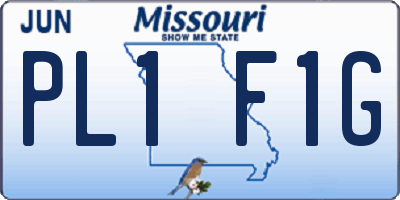 MO license plate PL1F1G