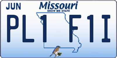 MO license plate PL1F1I