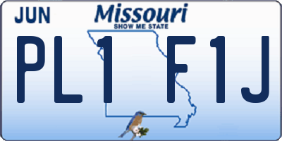 MO license plate PL1F1J