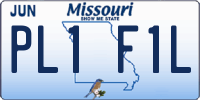 MO license plate PL1F1L