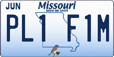 MO license plate PL1F1M