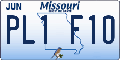 MO license plate PL1F1O