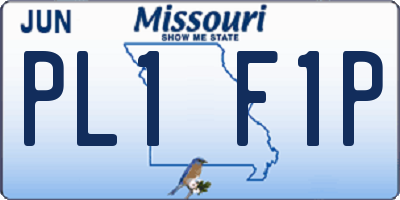 MO license plate PL1F1P
