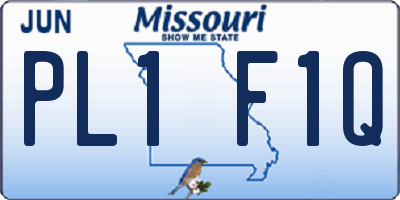MO license plate PL1F1Q