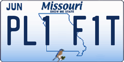 MO license plate PL1F1T