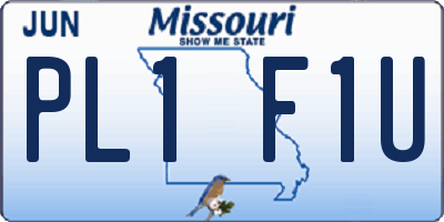 MO license plate PL1F1U