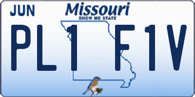 MO license plate PL1F1V