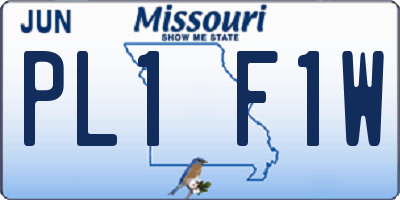 MO license plate PL1F1W