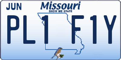 MO license plate PL1F1Y