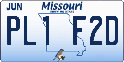 MO license plate PL1F2D