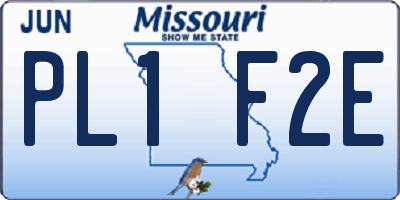 MO license plate PL1F2E