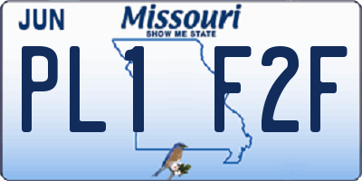 MO license plate PL1F2F
