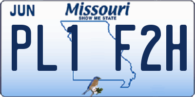 MO license plate PL1F2H