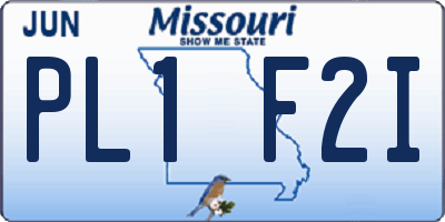 MO license plate PL1F2I