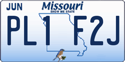MO license plate PL1F2J