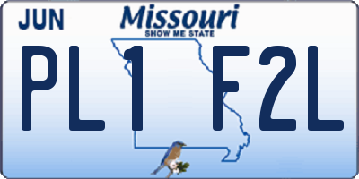 MO license plate PL1F2L
