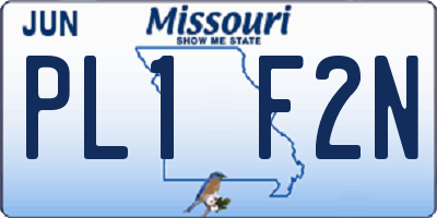 MO license plate PL1F2N