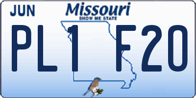 MO license plate PL1F2O
