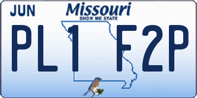 MO license plate PL1F2P