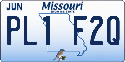MO license plate PL1F2Q