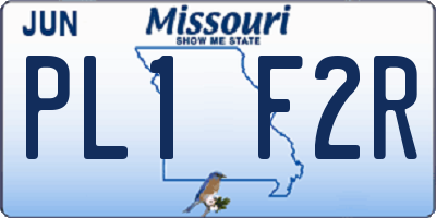 MO license plate PL1F2R