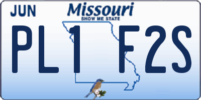 MO license plate PL1F2S