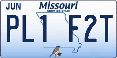 MO license plate PL1F2T