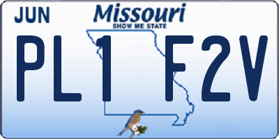 MO license plate PL1F2V