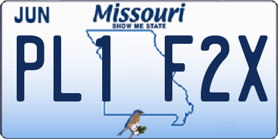 MO license plate PL1F2X
