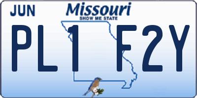 MO license plate PL1F2Y