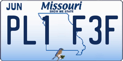 MO license plate PL1F3F