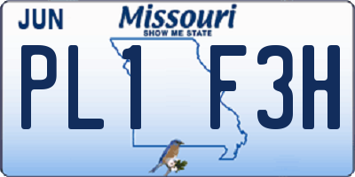MO license plate PL1F3H