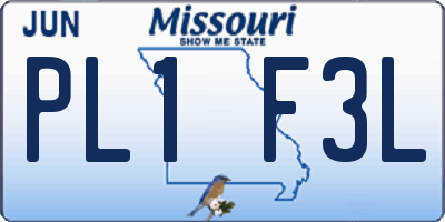 MO license plate PL1F3L